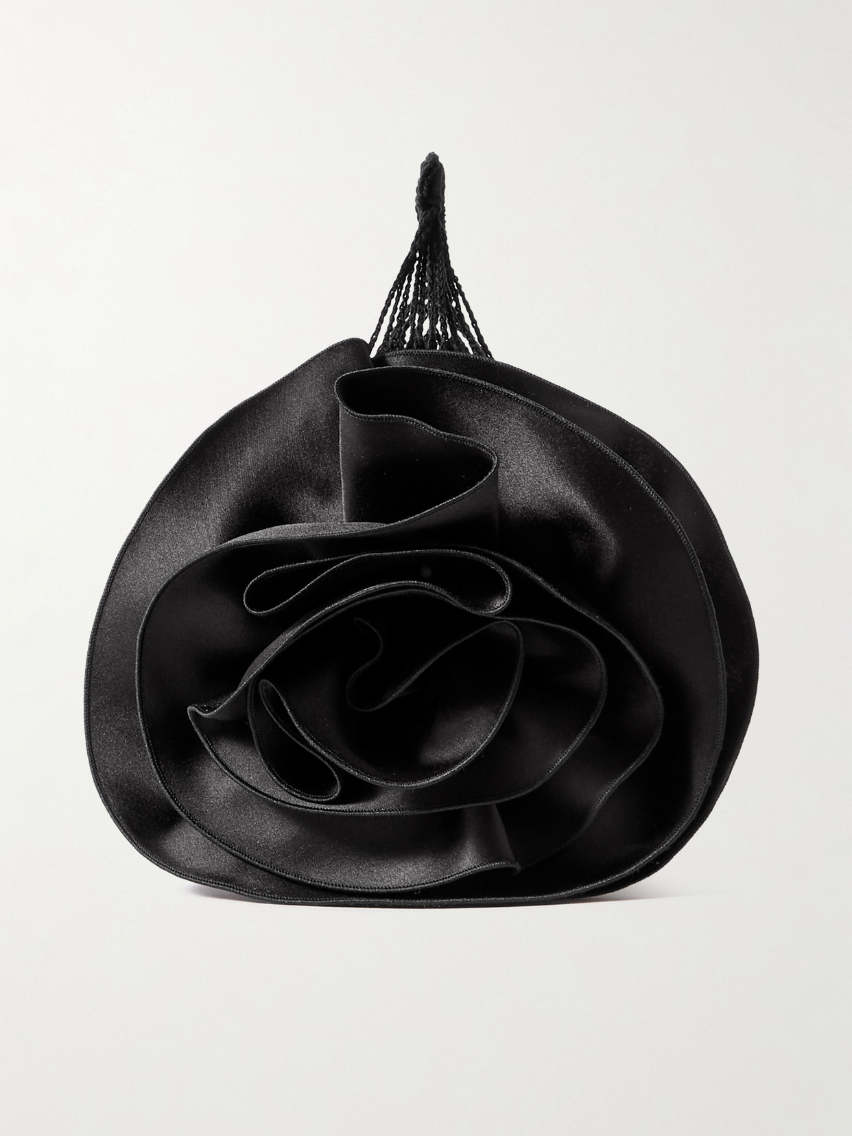 Magda Butrym Devana Small Silk And Crocheted Cotton-blend And Leather Tote In Black