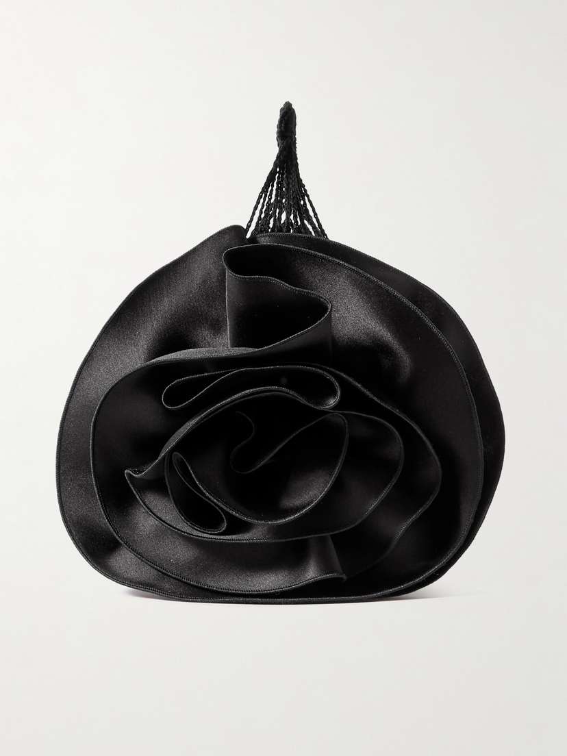 Magda Butrym Devana Small Silk And Crocheted Cotton-blend And Leather Tote