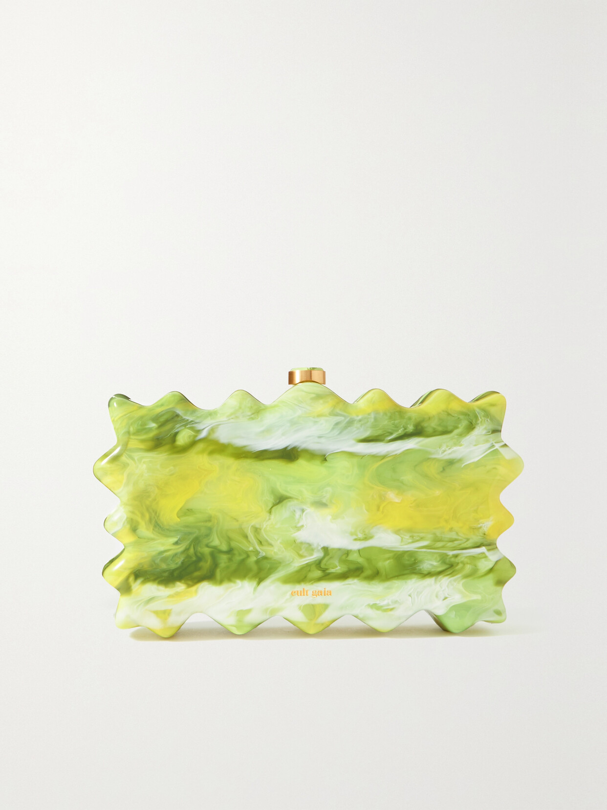 Cult Gaia Paloma Marbled Acrylic Clutch In Green