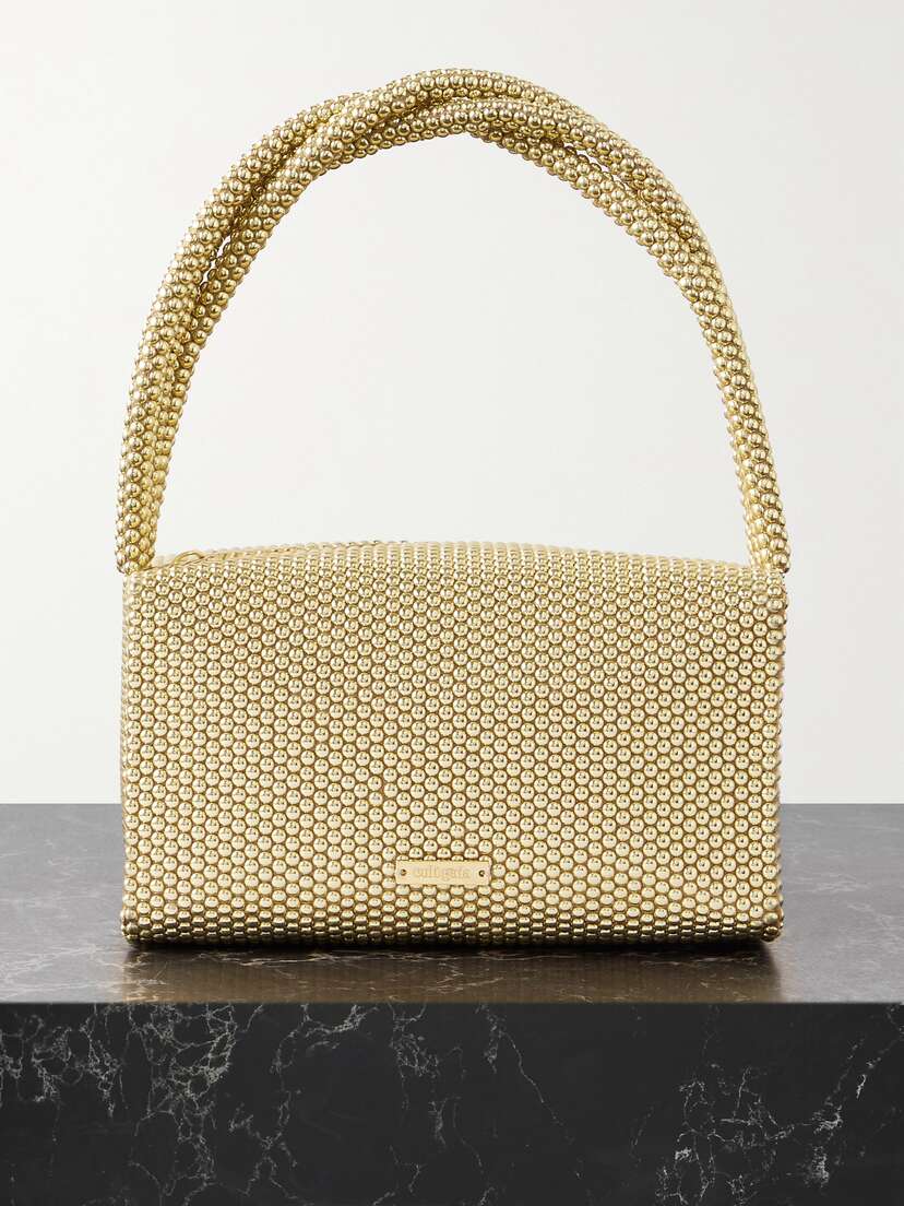 Cult Gaia Sienna Mini Beaded Faux Suede Tote