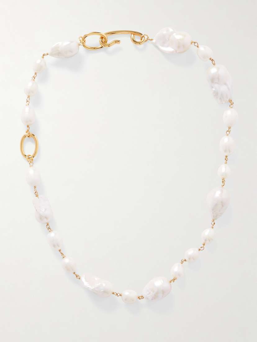 Jil Sander Gold-tone And Pearl Necklace