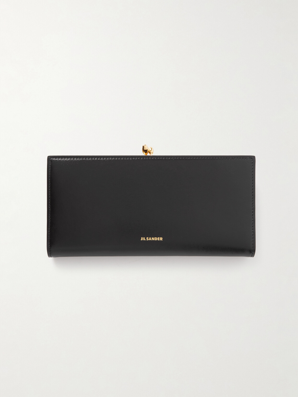 Jil Sander Medium Leather Wallet In Black