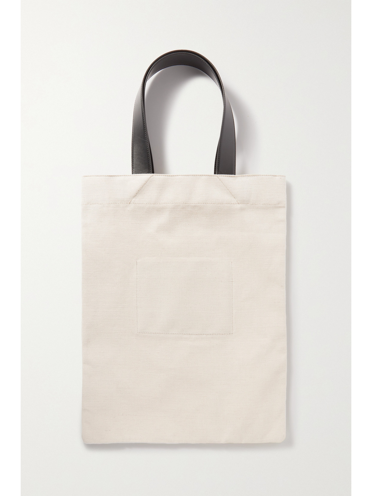 Jil Sander Leather-trimmed Canvas Tote In Neutral