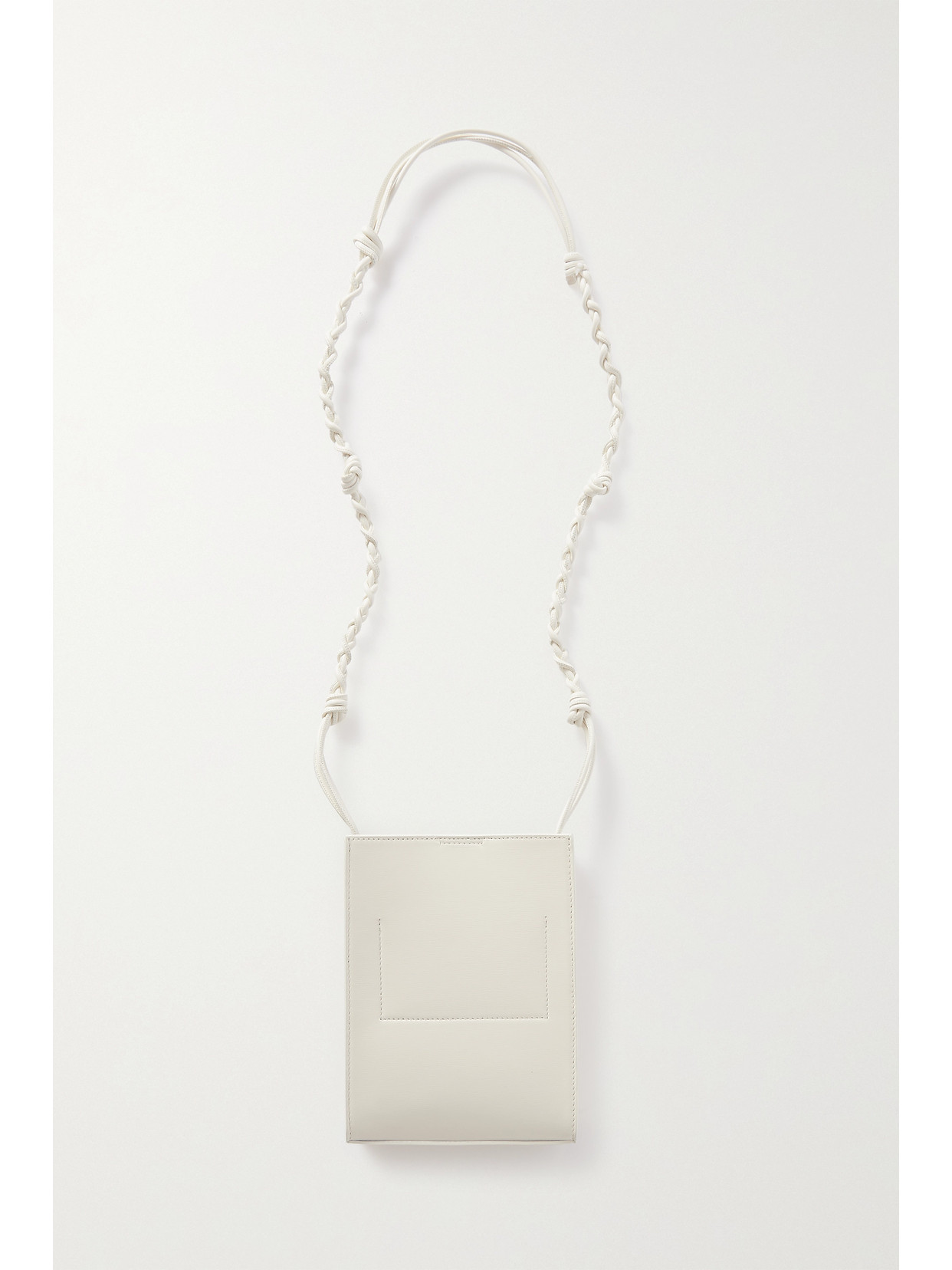 Jil Sander Tangle Small Leather Shoulder Bag In Off-white