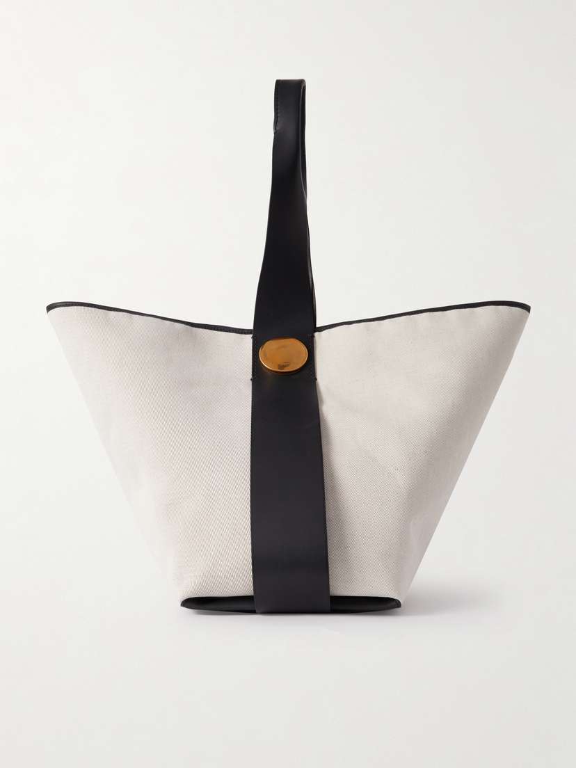 Jil Sander Leather-trimmed Canvas Tote