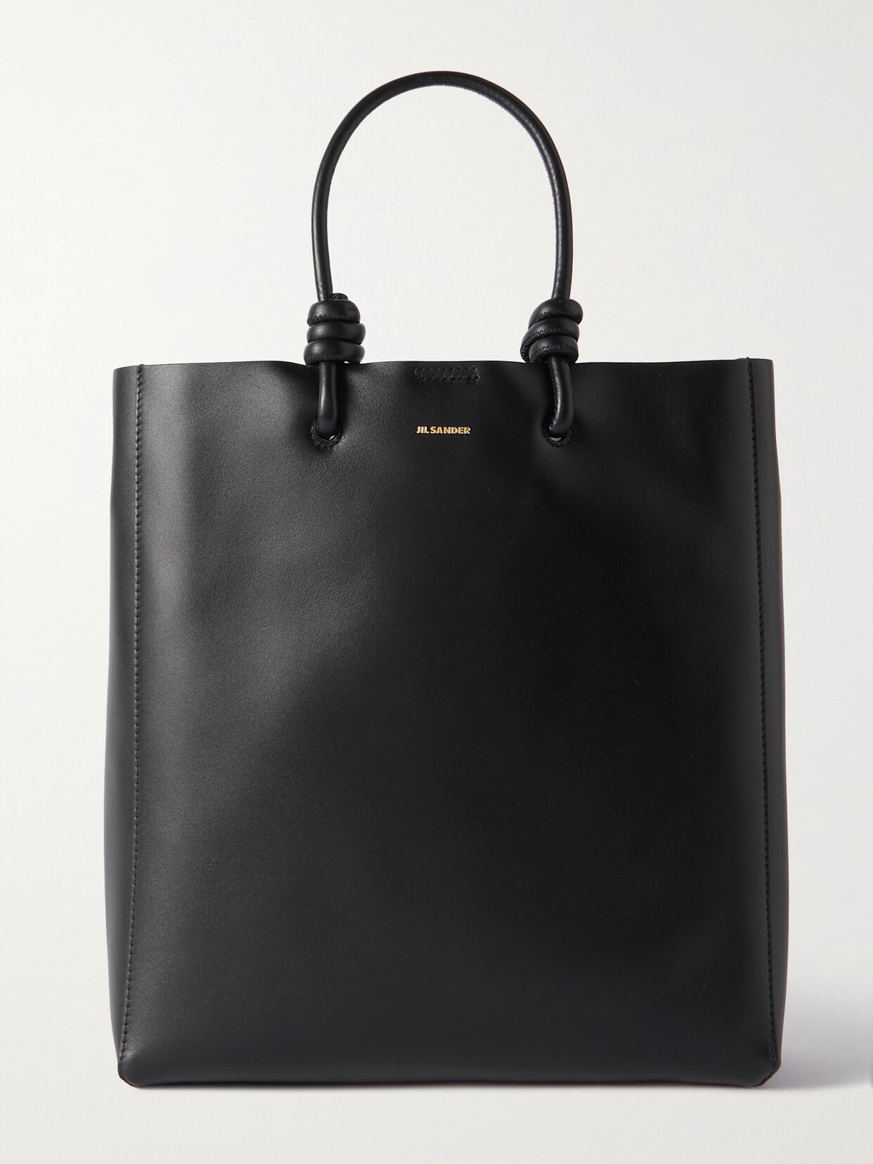 Jil Sander Giro Medium Leather Tote Bag In Black