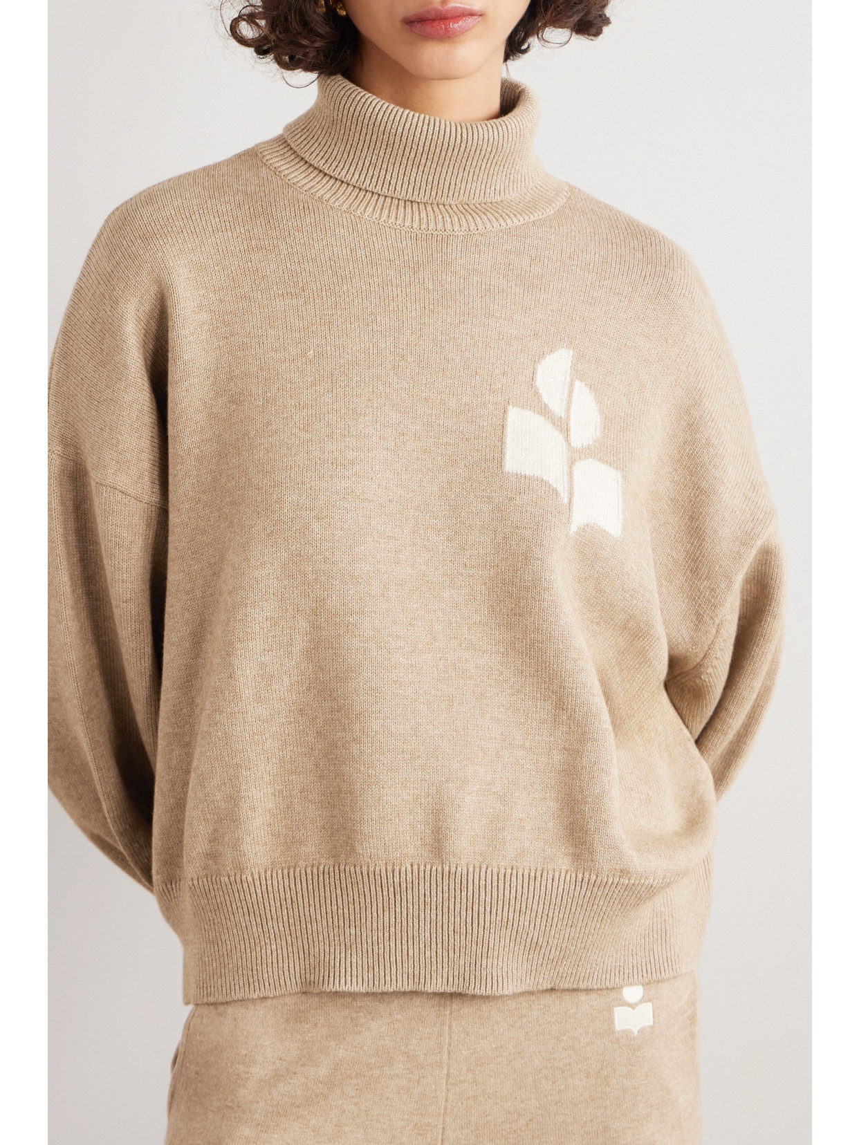 Marant Étoile - Nash Intarsia Cotton And Wool-Blend Turtleneck Sweater