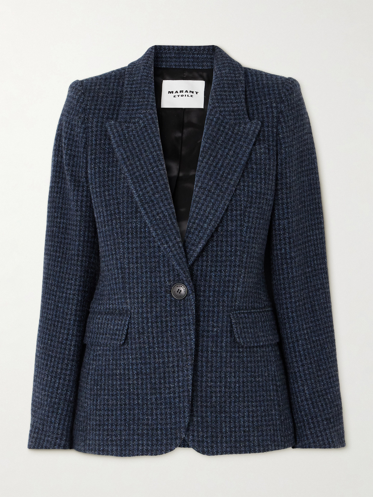 Marant Étoile - Kerstin Single-breasted Houndstooth Brushed Wool Blazer - Blue