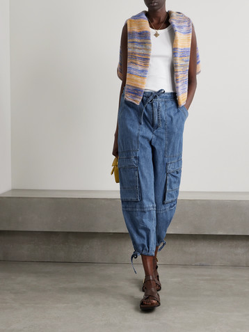 Marant Étoile Ivy paneled high-rise tapered cargo jeans