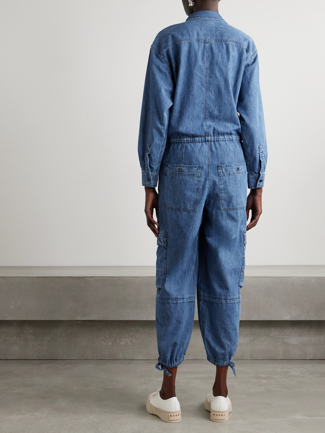 Shop Marant Etoile Idany Denim Jumpsuit In Blue