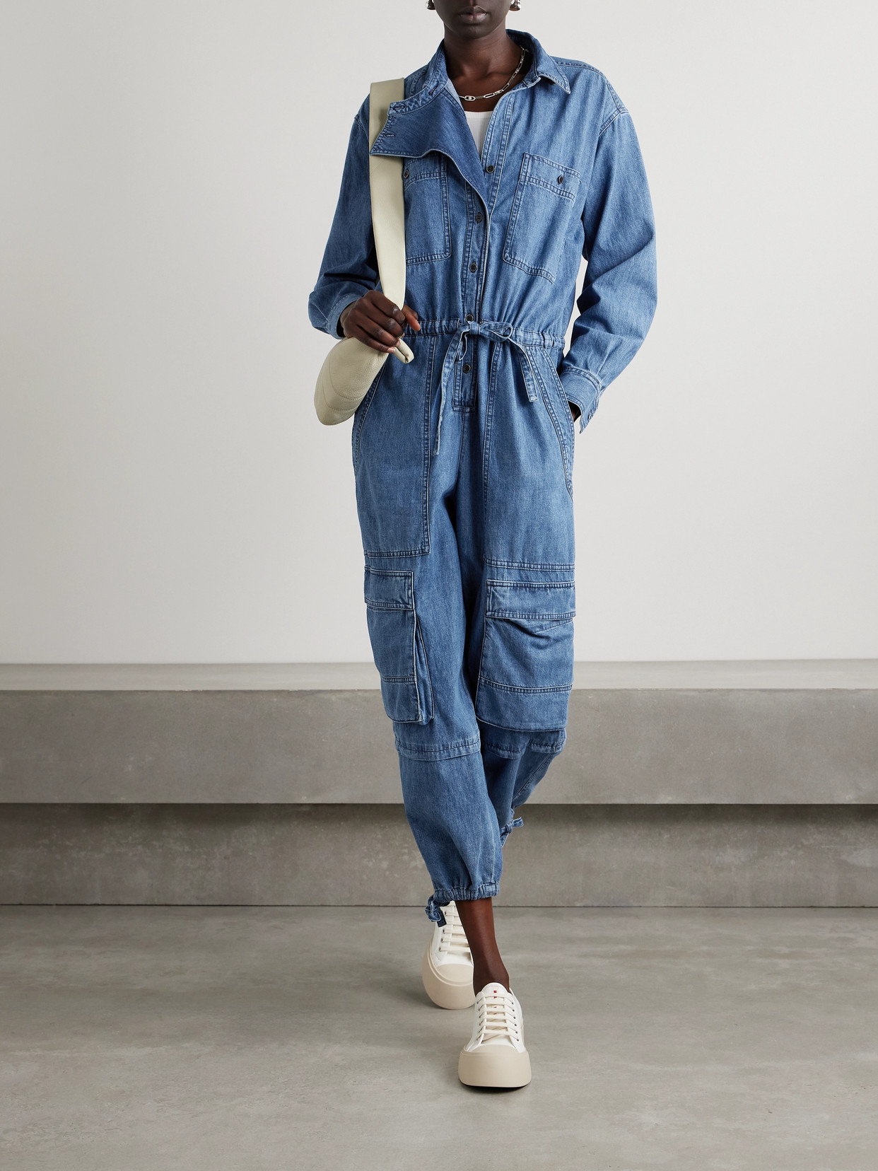 Shop Marant Etoile Idany Denim Jumpsuit In Blue