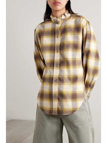 Marant Étoile Saoli ruffled checked cotton shirt