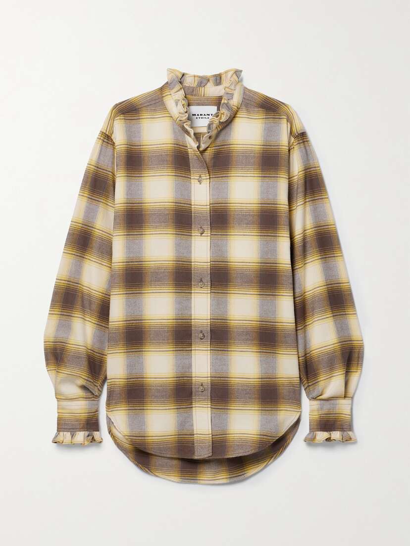 Marant Étoile Saoli Ruffled Checked Cotton Shirt