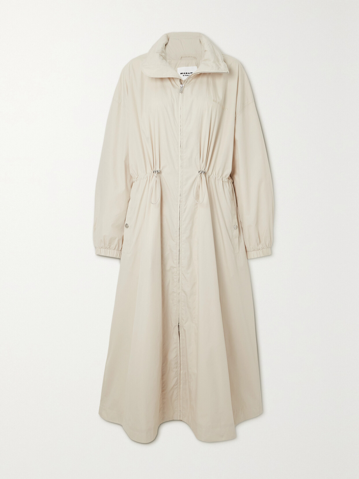 Marant Etoile Bertheley Embroidered Cotton-blend Shell Coat In Neutrals