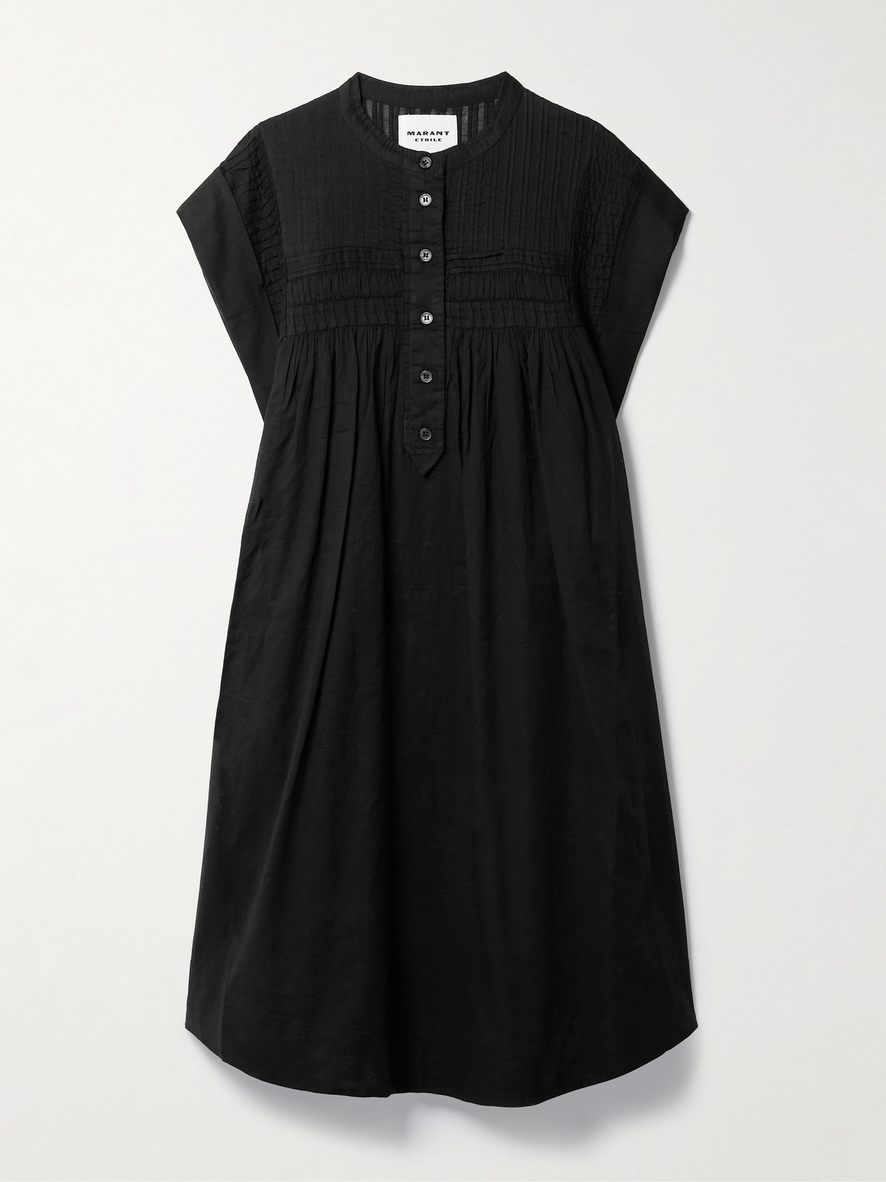 Marant Étoile - Leazali Pintucked Cotton-voile Mini Dress - Black