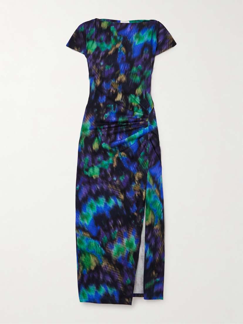 Marant Étoile Nadela Asymmetric Gathered Cotton Midi Dress