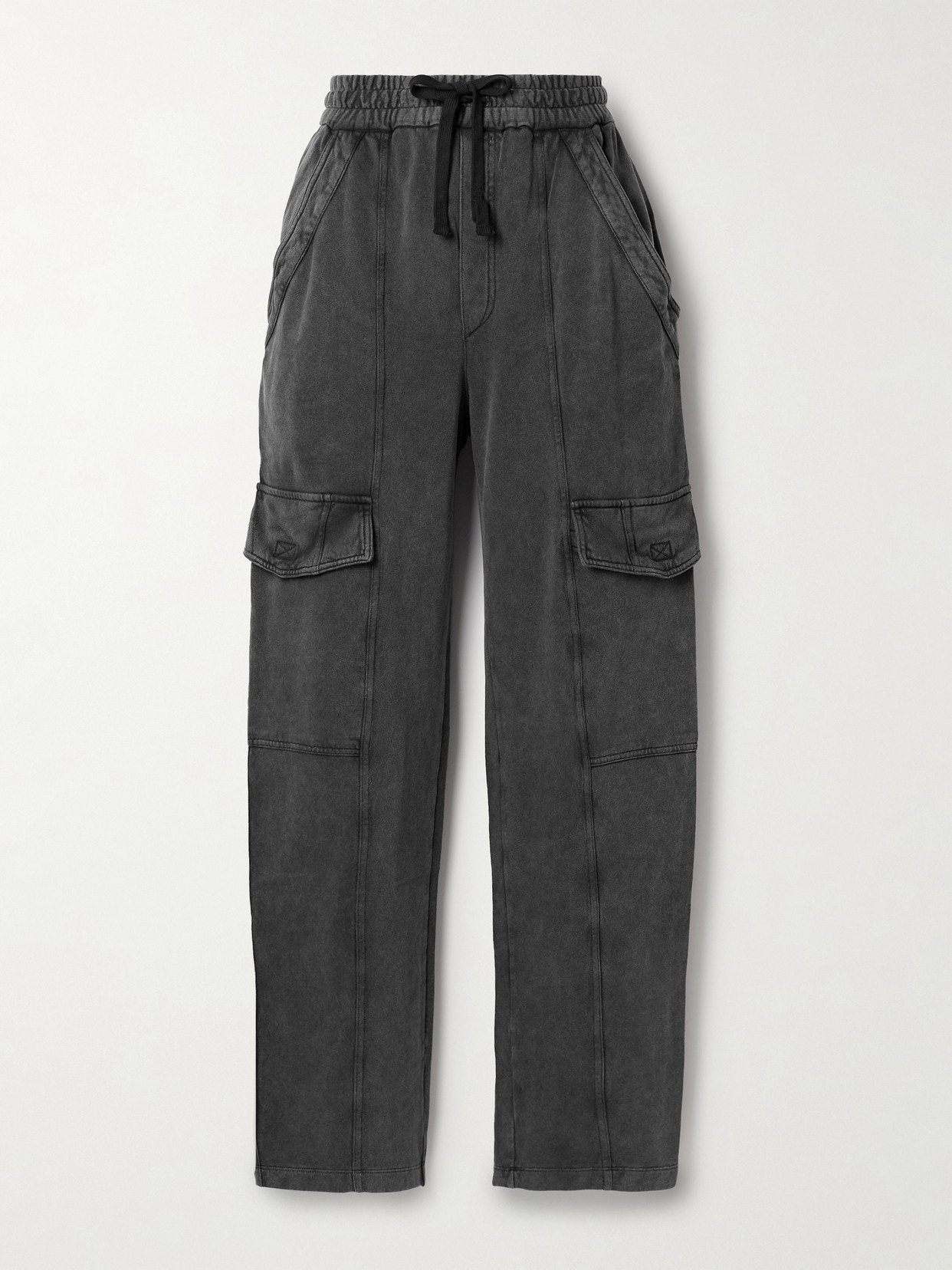 Shop Marant Etoile Peorana Cotton-jersey Track Pants In Black