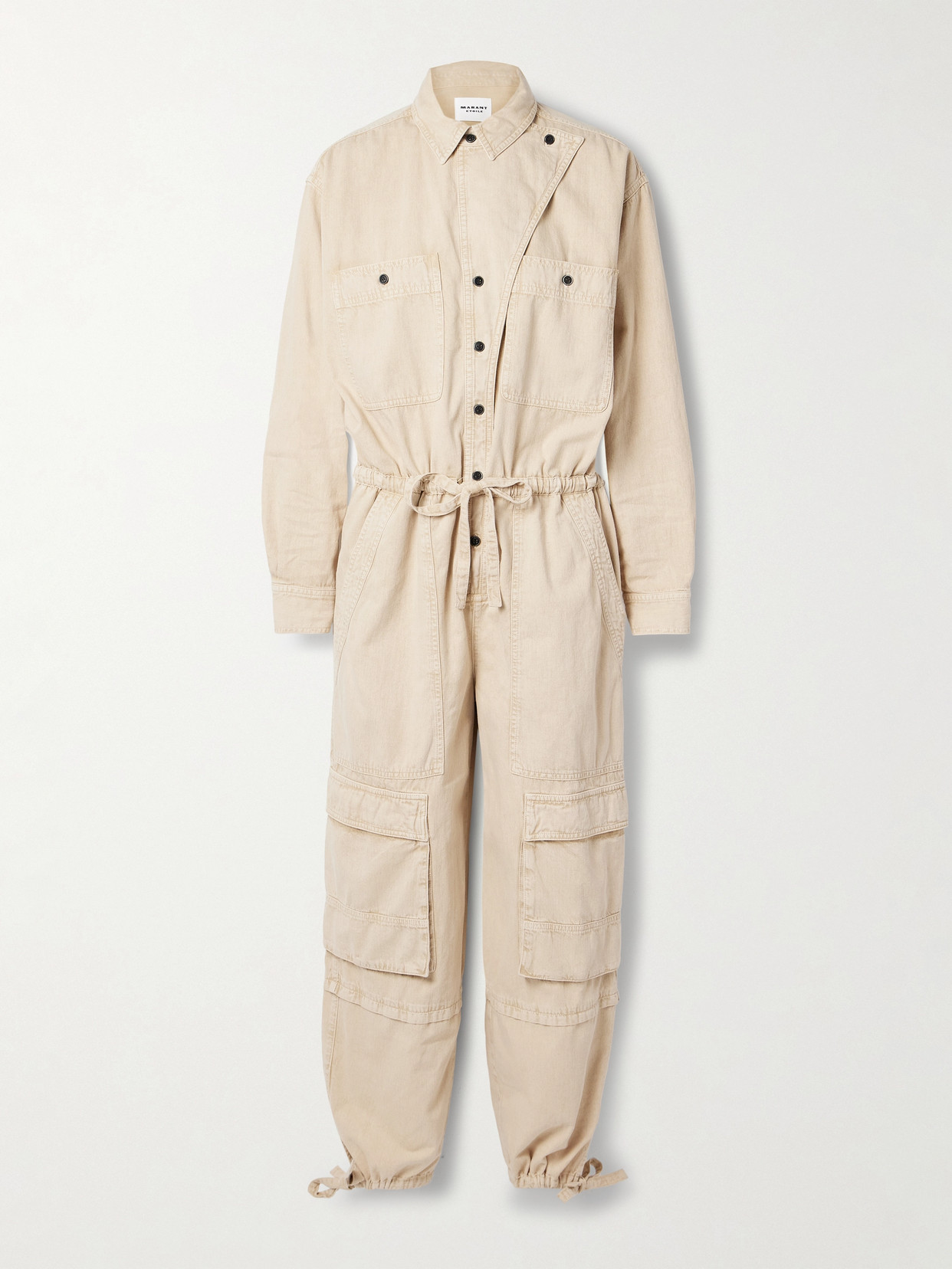 Shop Marant Etoile Idany Denim Jumpsuit In Neutrals