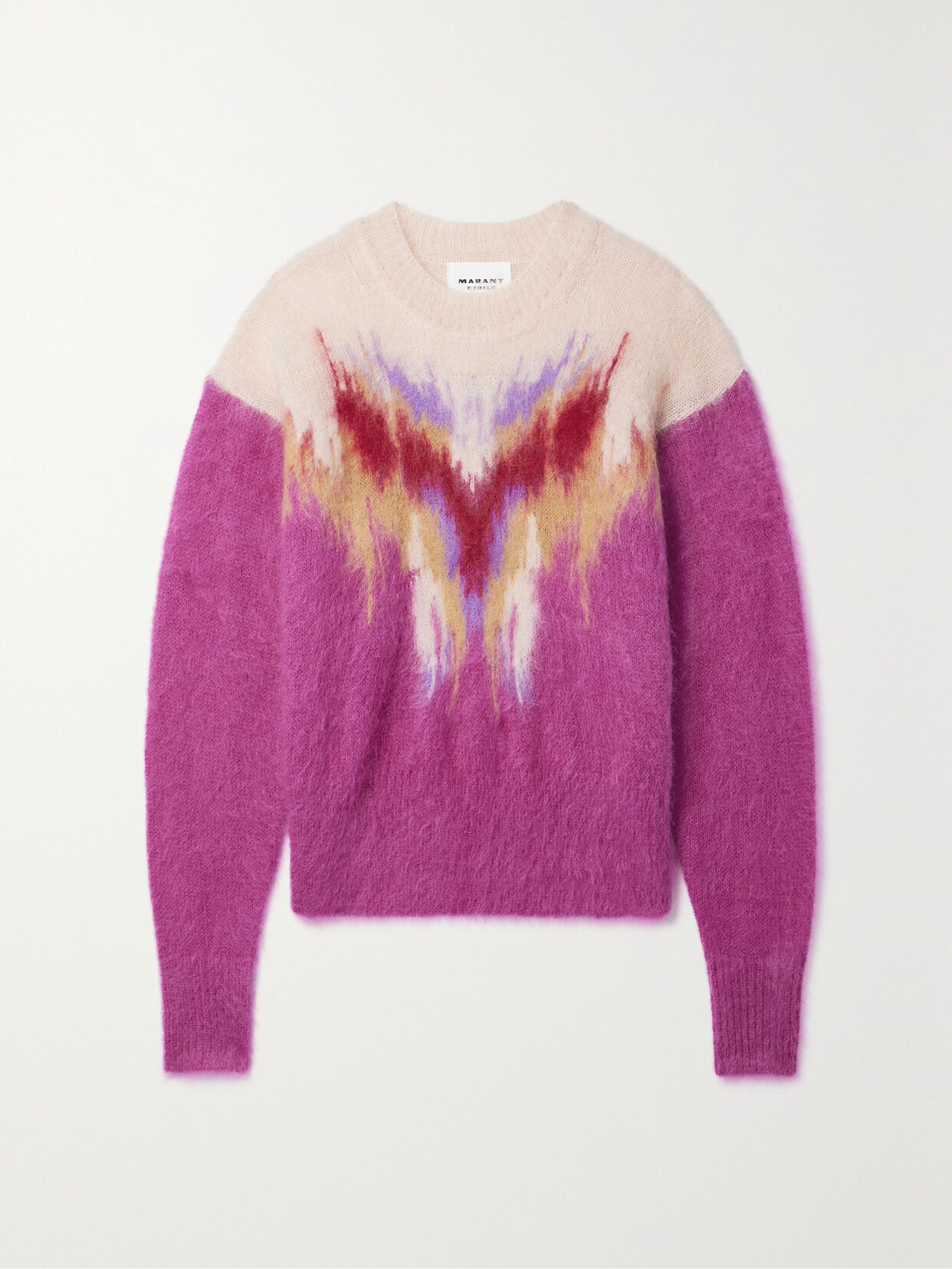 Marant Etoile Elena Brushed Jacquard-knit Sweater In Pink