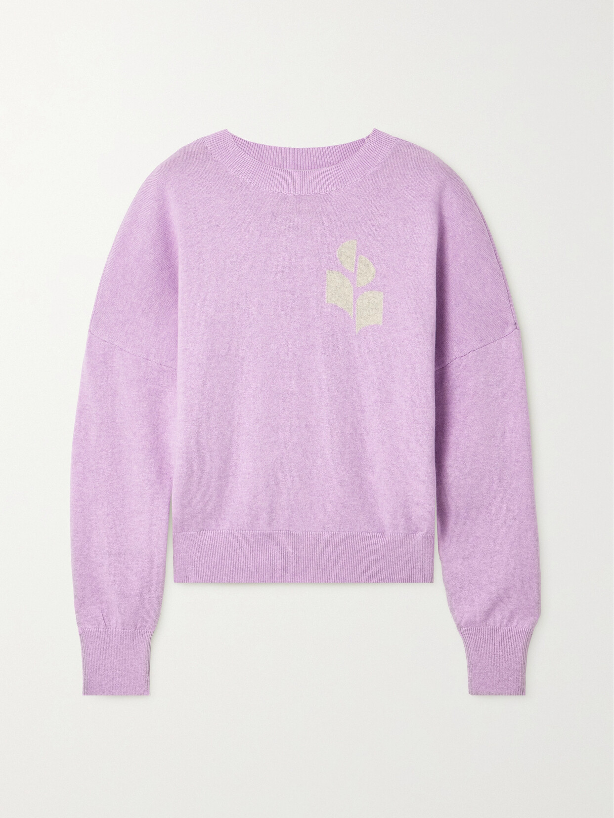 Marant Étoile Marisans Intarsia Cotton And Wool-blend Sweater - Purple