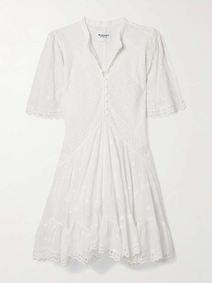 Marant Étoile Slayae Broderie Anglaise Cotton Mini Dress