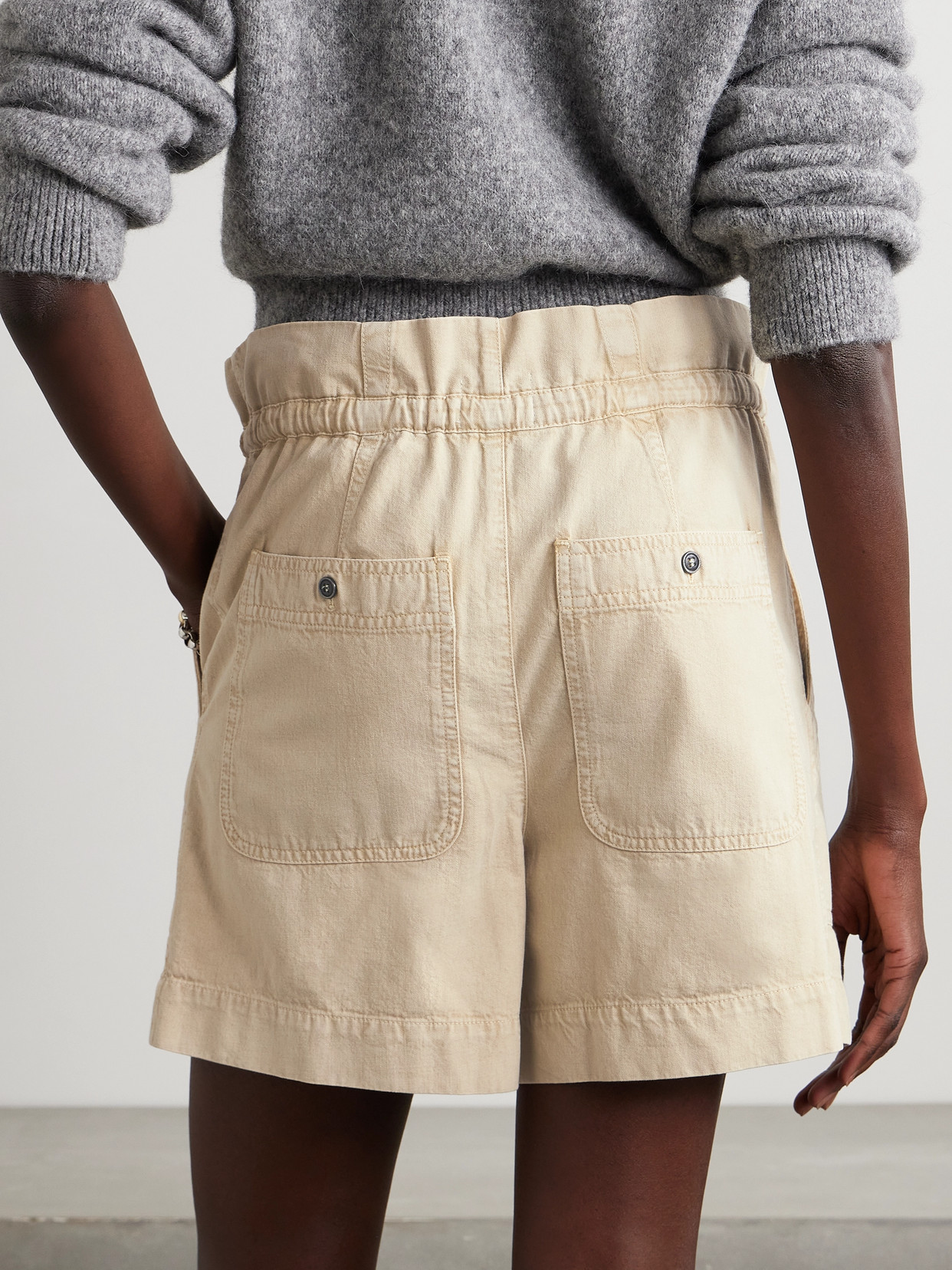 Shop Marant Etoile Ipolyte Denim Shorts In Neutrals