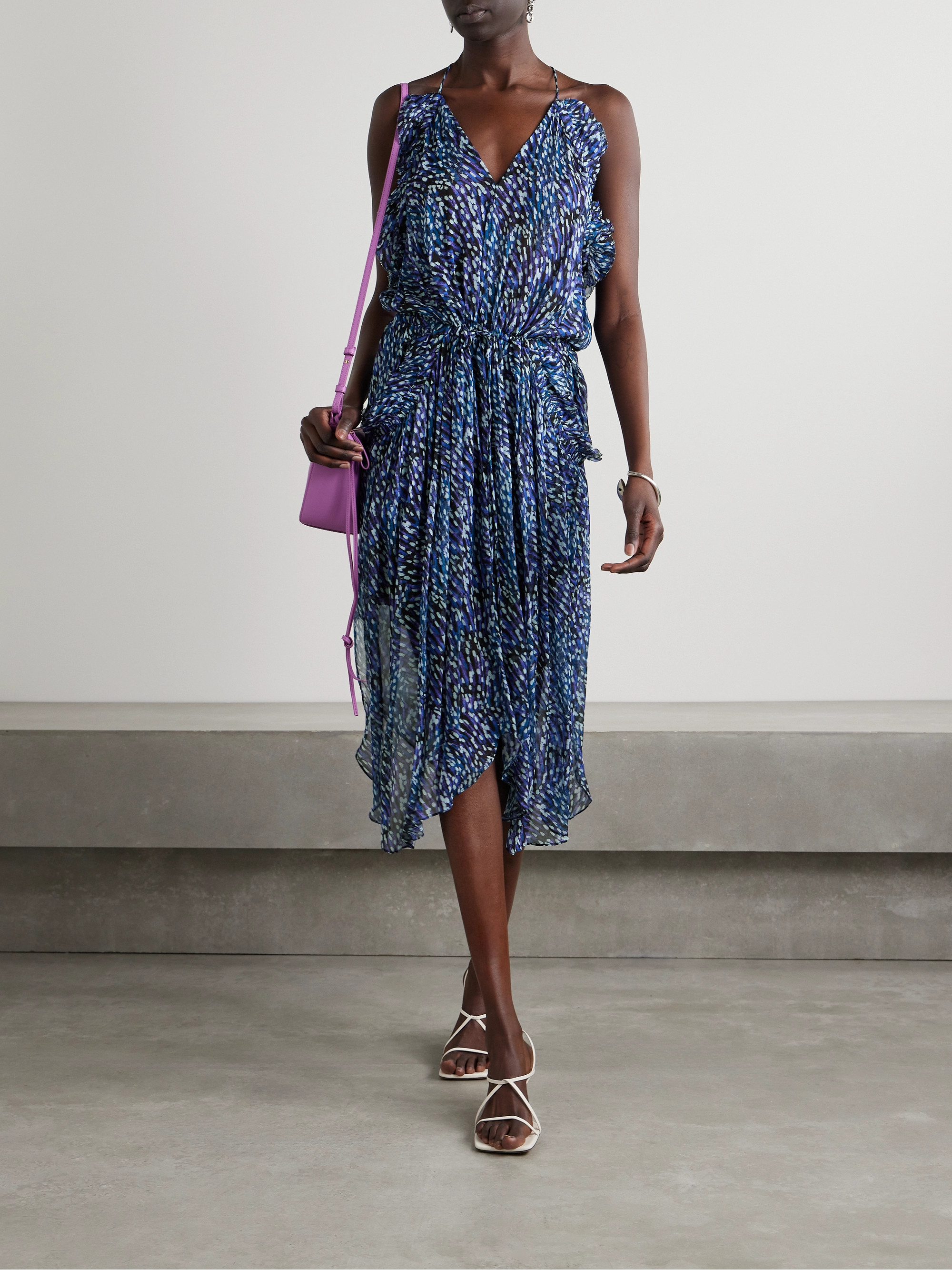 Marant Étoile Fadelo printed crepon midi dress