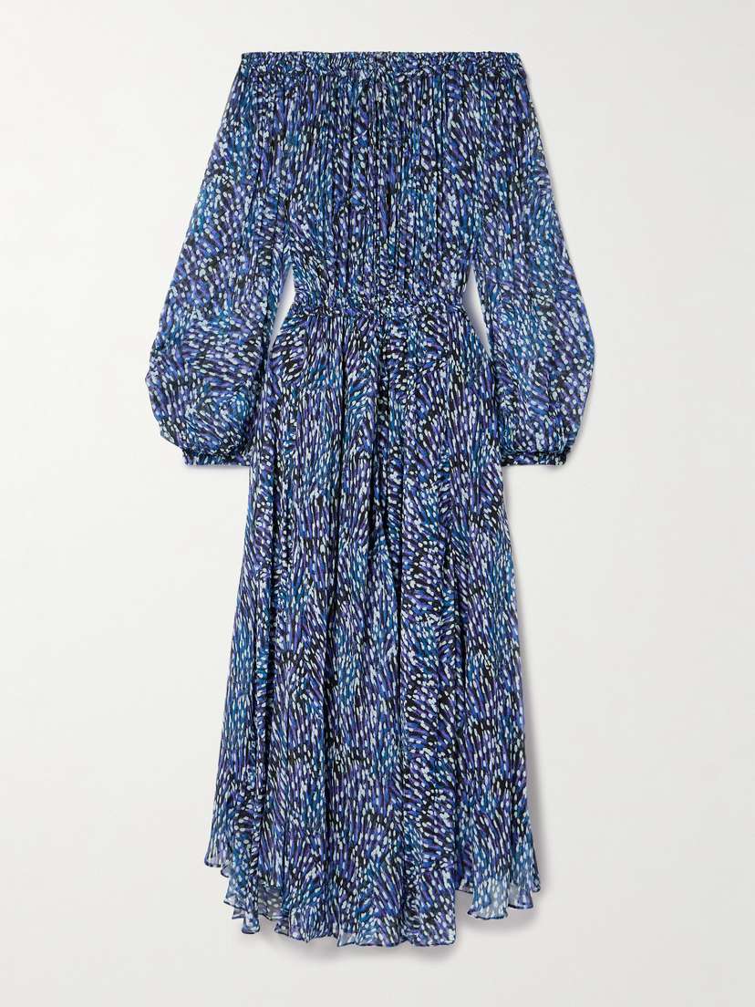 Marant Étoile Volga Off-the-shoulder Printed Crepon Maxi Dress