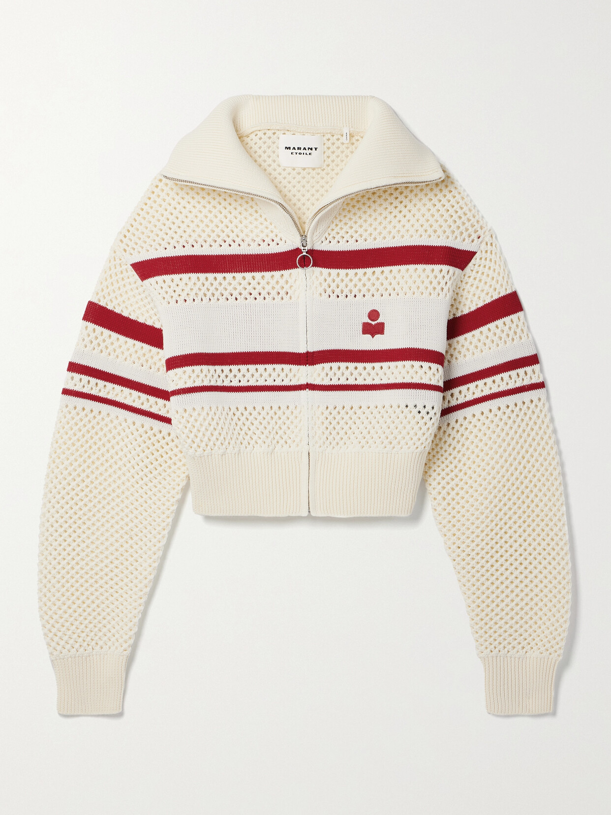 Marant Étoile - Alec Striped Intarsia Open-knit Sweater - Ecru