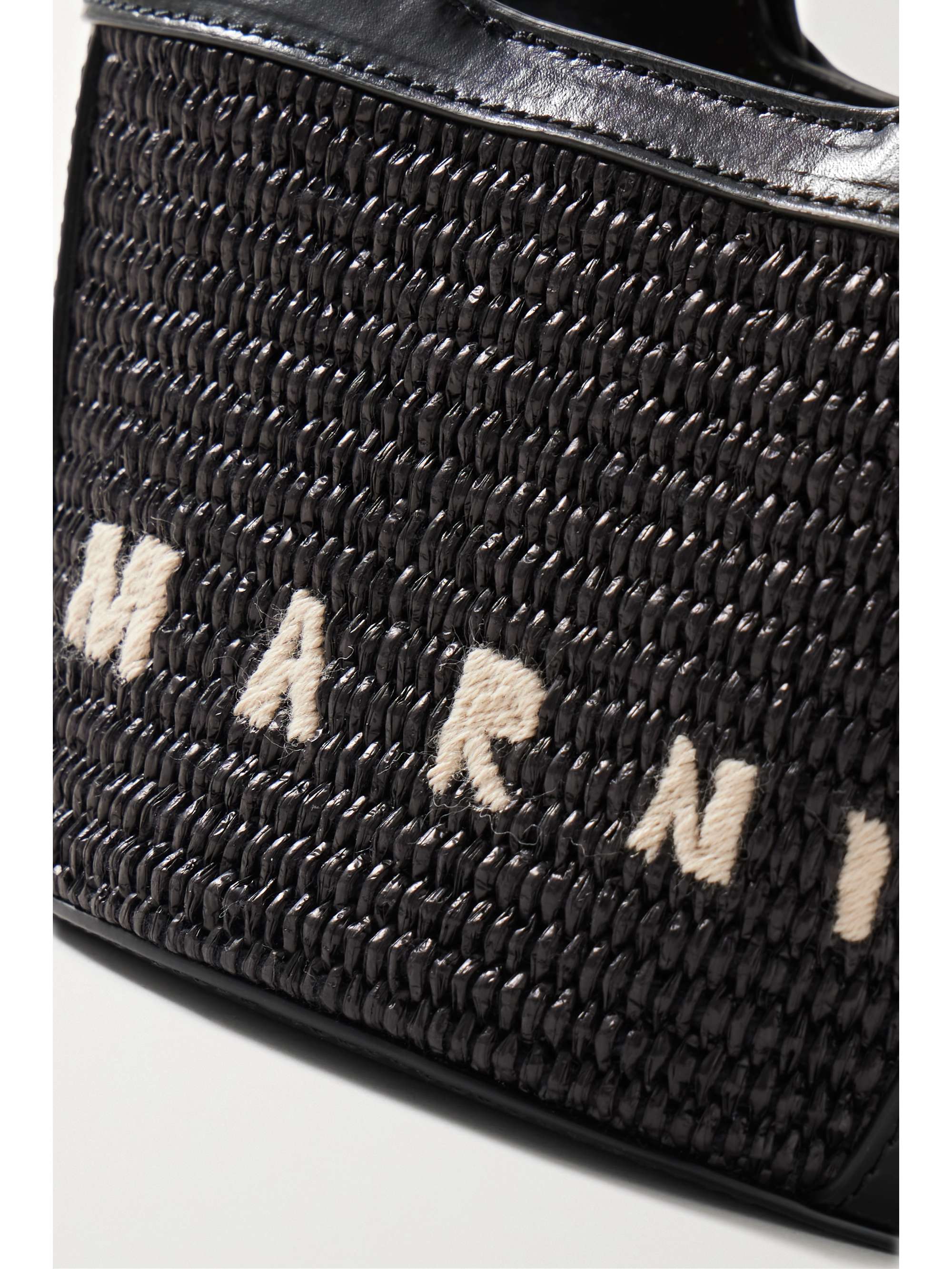 MARNI Tropicalia micro leather and embroidered faux raffia
