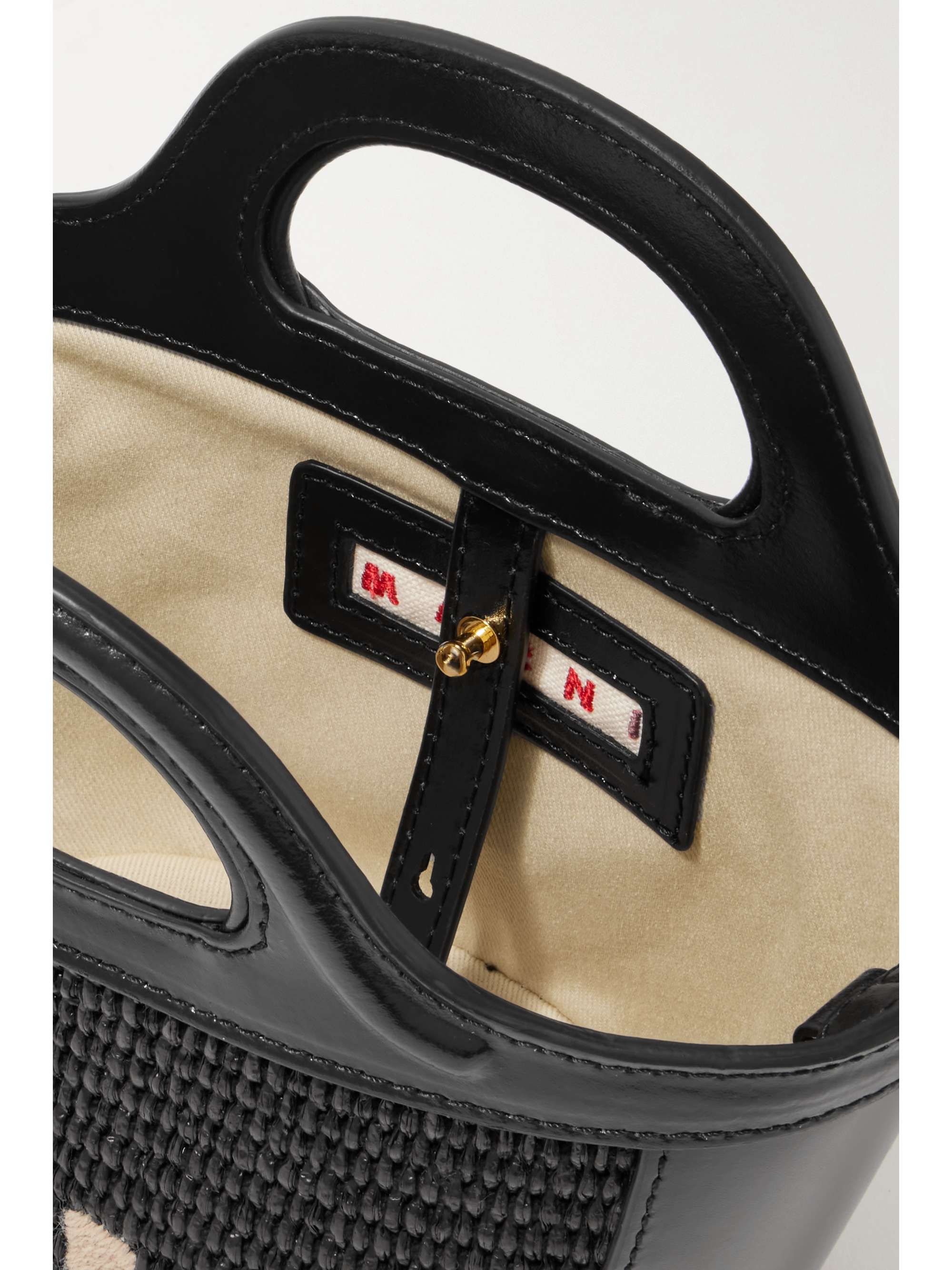 MARNI Tropicalia micro leather and embroidered faux raffia