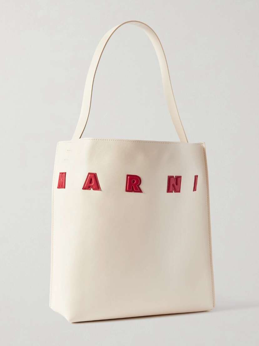 Marni Museo Medium Appliquéd Leather Tote