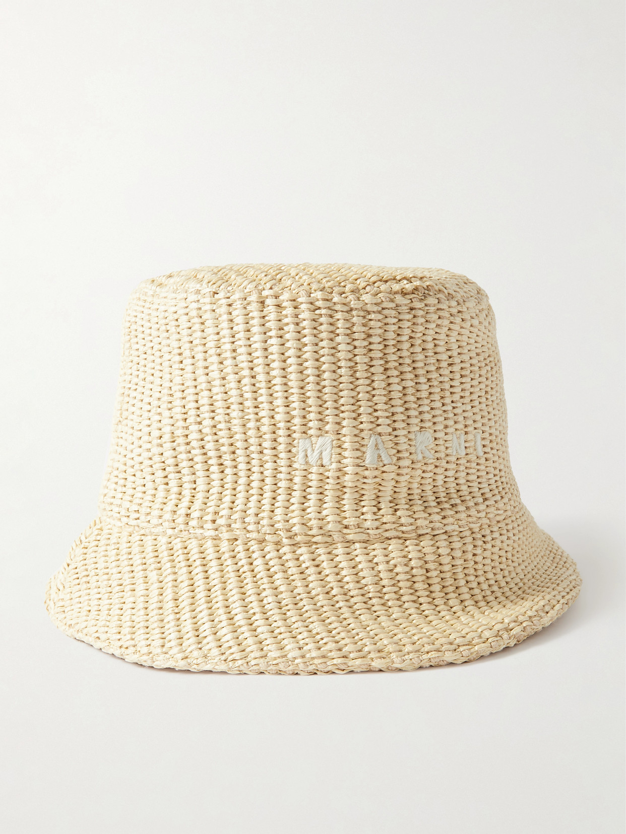 Marni - Embroidered Faux Raffia Bucket Hat - Neutrals