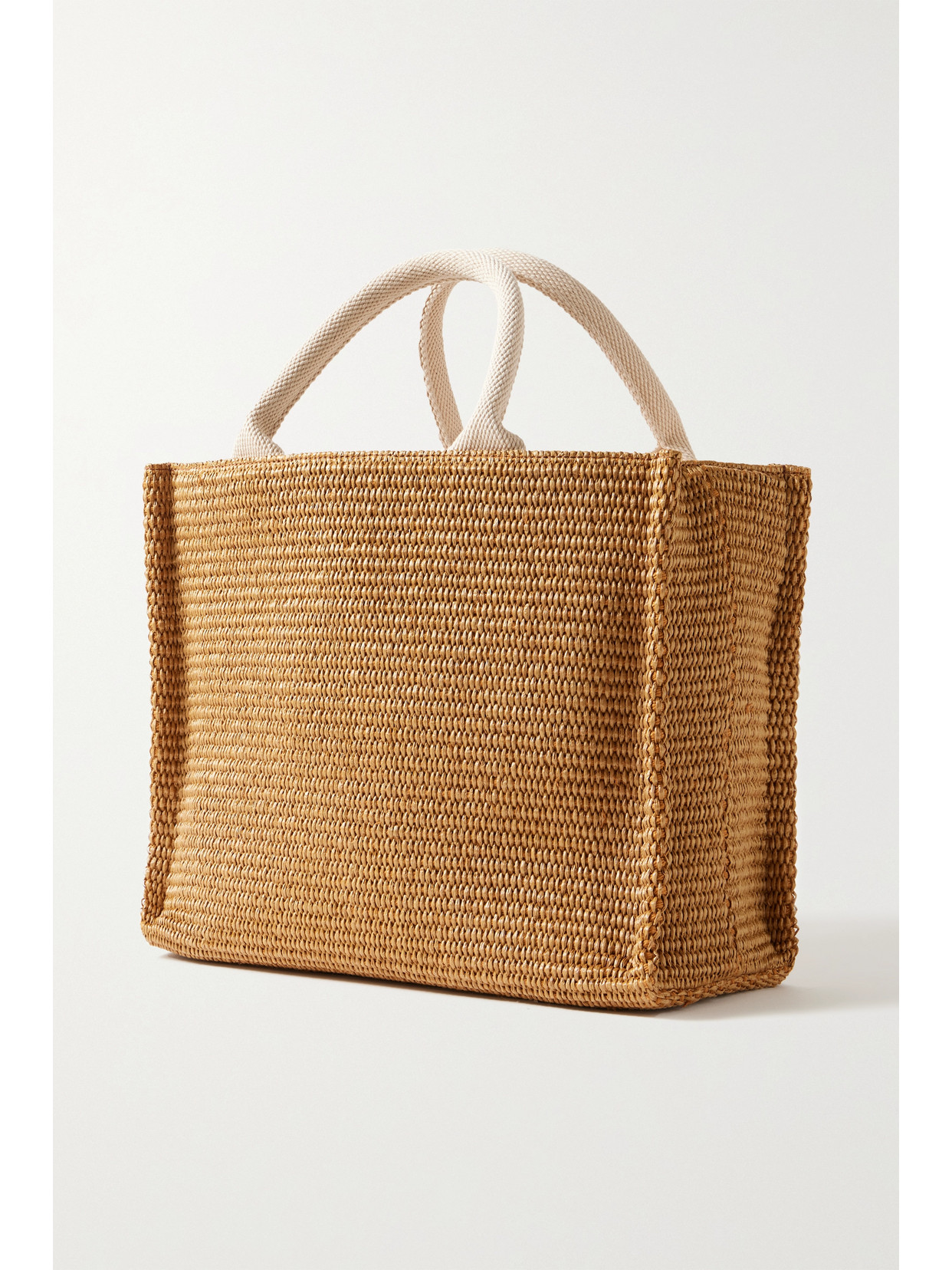 Marni Basket Small Canvas-trimmed Embroidered Faux Raffia Tote In Neutrals