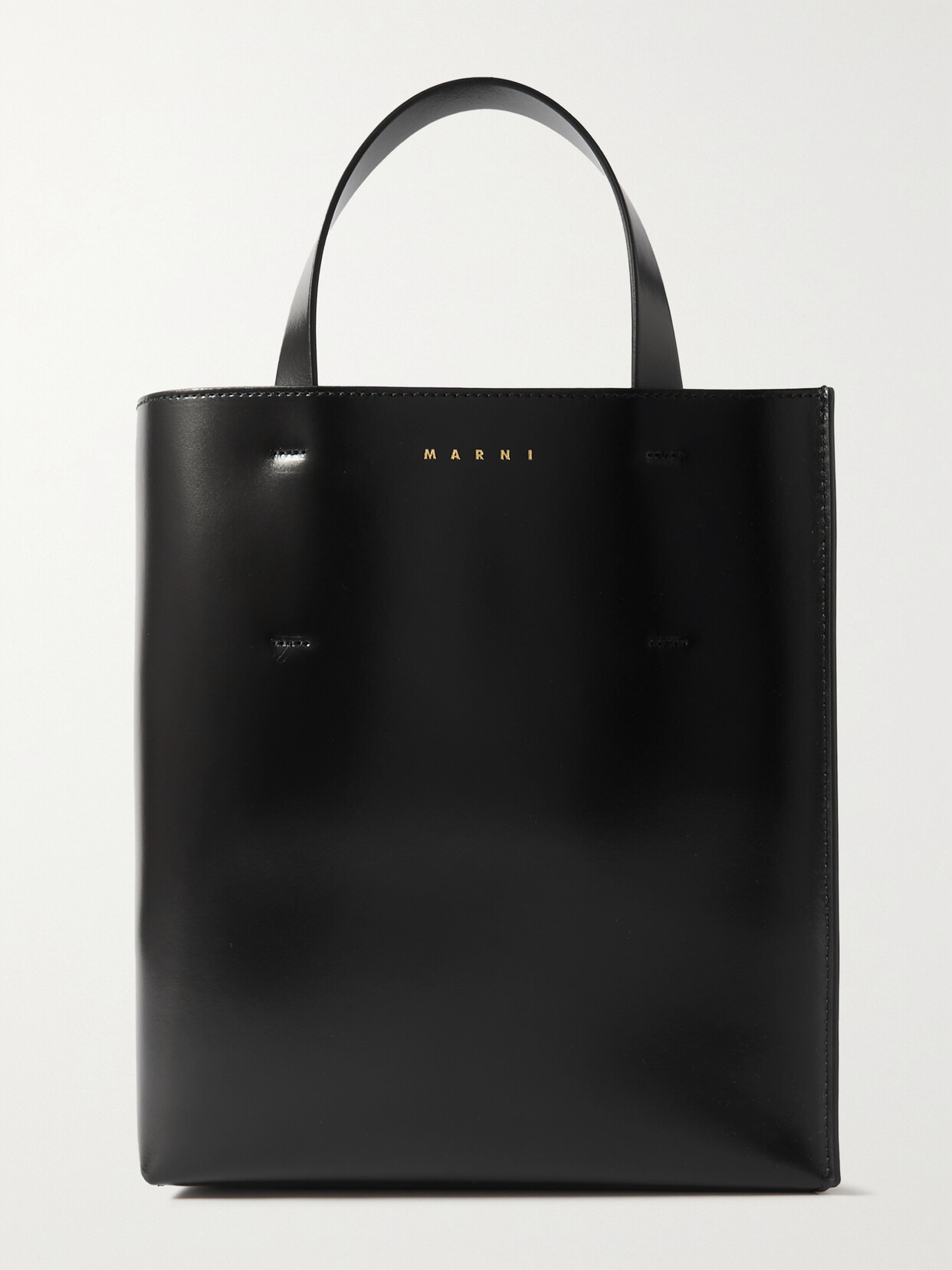 Marni Museo Small Leather Tote Bag In Black