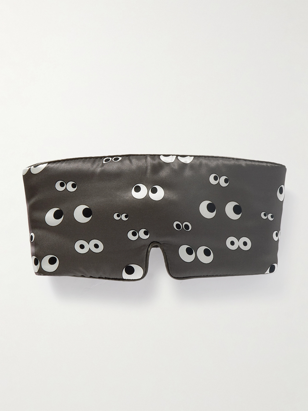 Anya Hindmarch All Over Eyes Printed Silk Eye Mask In Grey