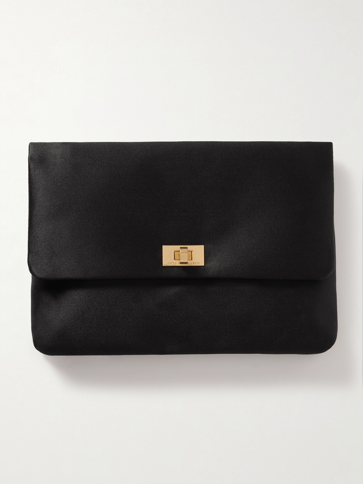 Anya Hindmarch Valorie Recycled-satin Clutch In Black