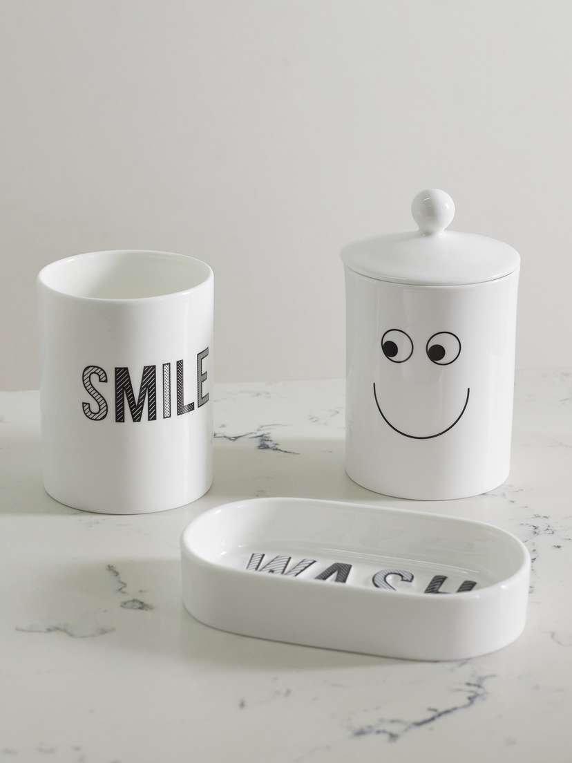 Anya Hindmarch Eyes Painted Bone China Bathroom Set