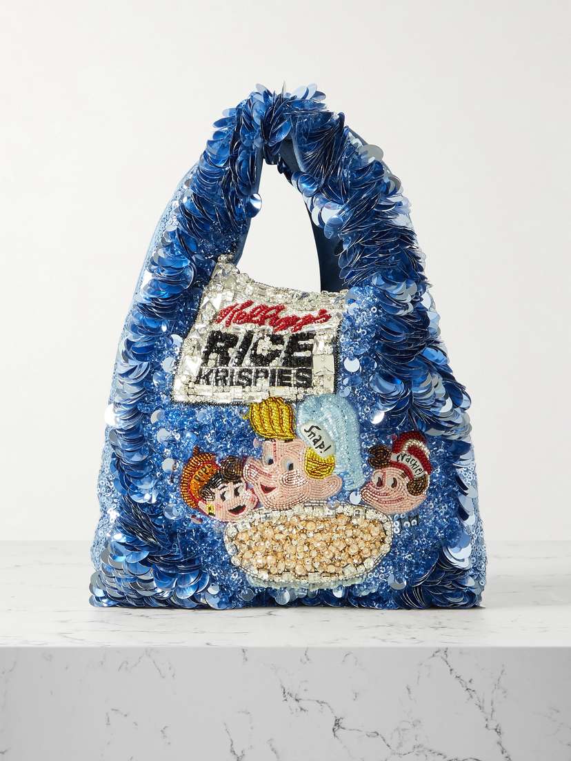 Anya Hindmarch Rice Krispies Embellished Recycled-satin Tote