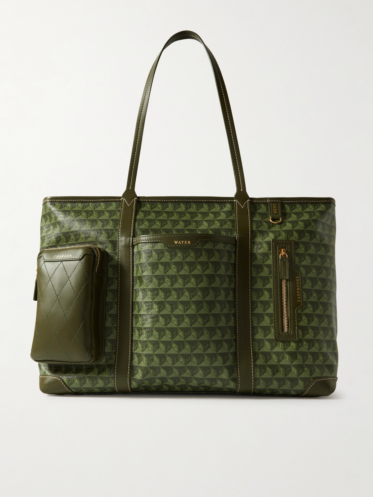 Anya Hindmarch I Am A Plastic Bag In-flight Leather-trimmed Coated-canvas Tote