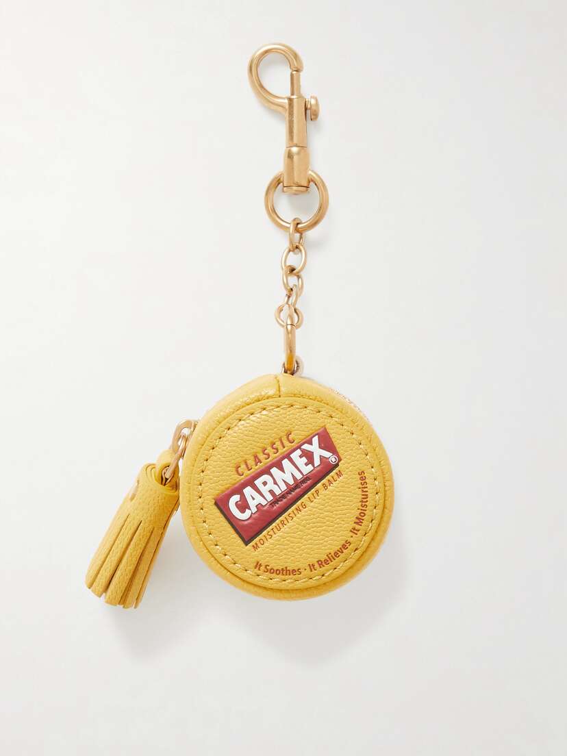 Anya Hindmarch Carmex Tasseled Textured-leather Coin Purse