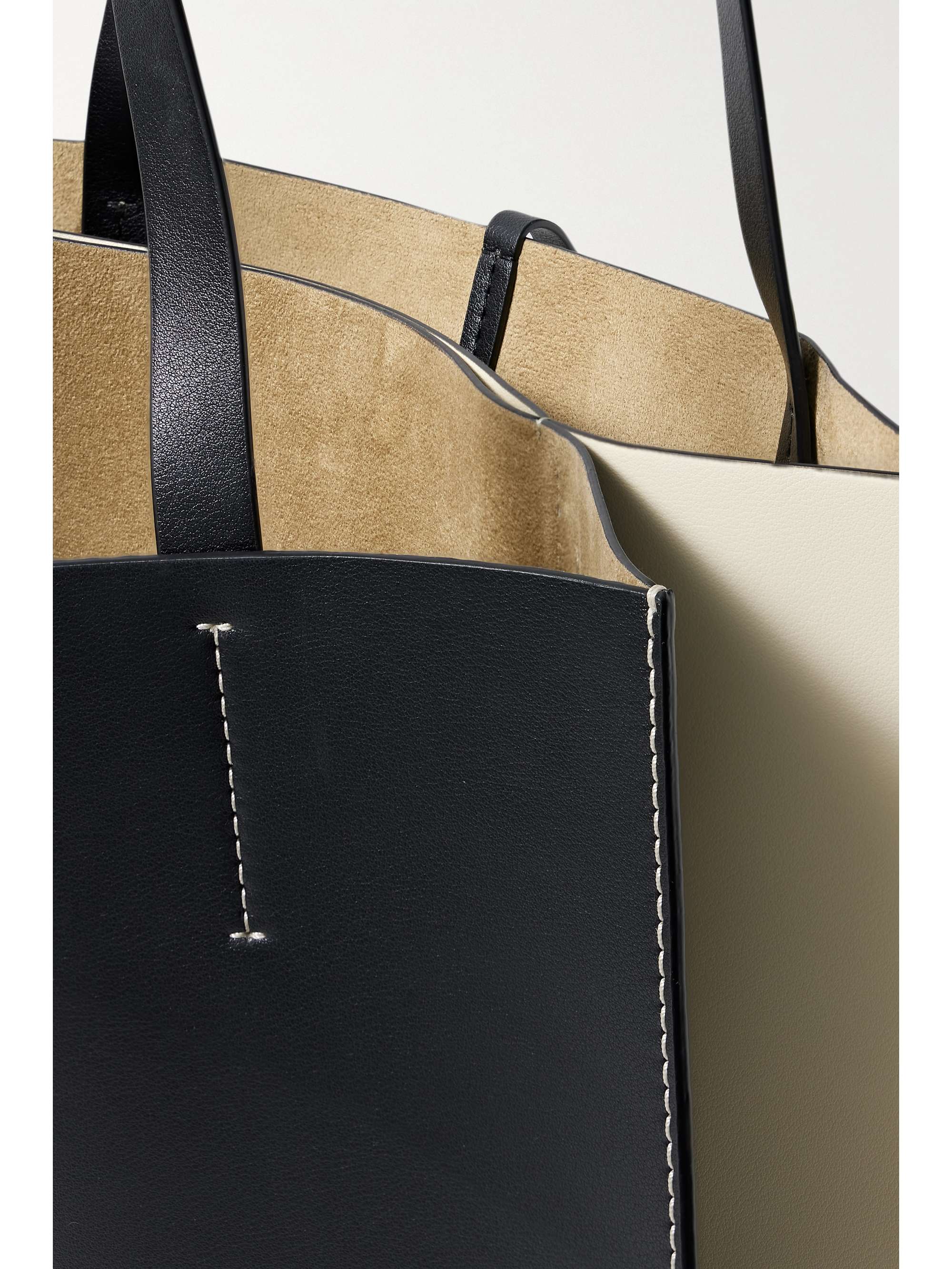 PROENZA SCHOULER WHITE LABEL Twin leather-trimmed striped canvas tote