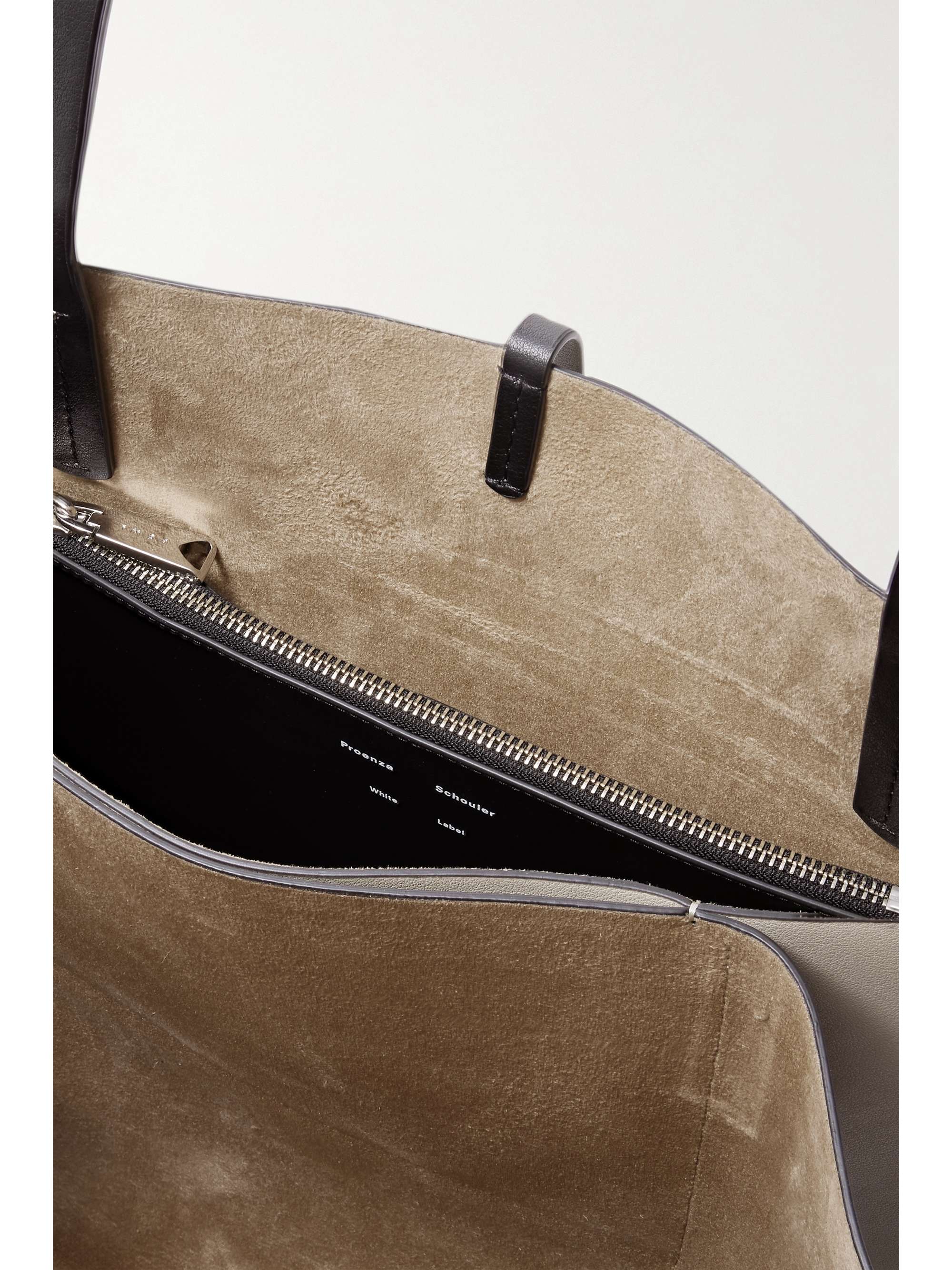 PROENZA SCHOULER WHITE LABEL Twin leather-trimmed striped canvas tote