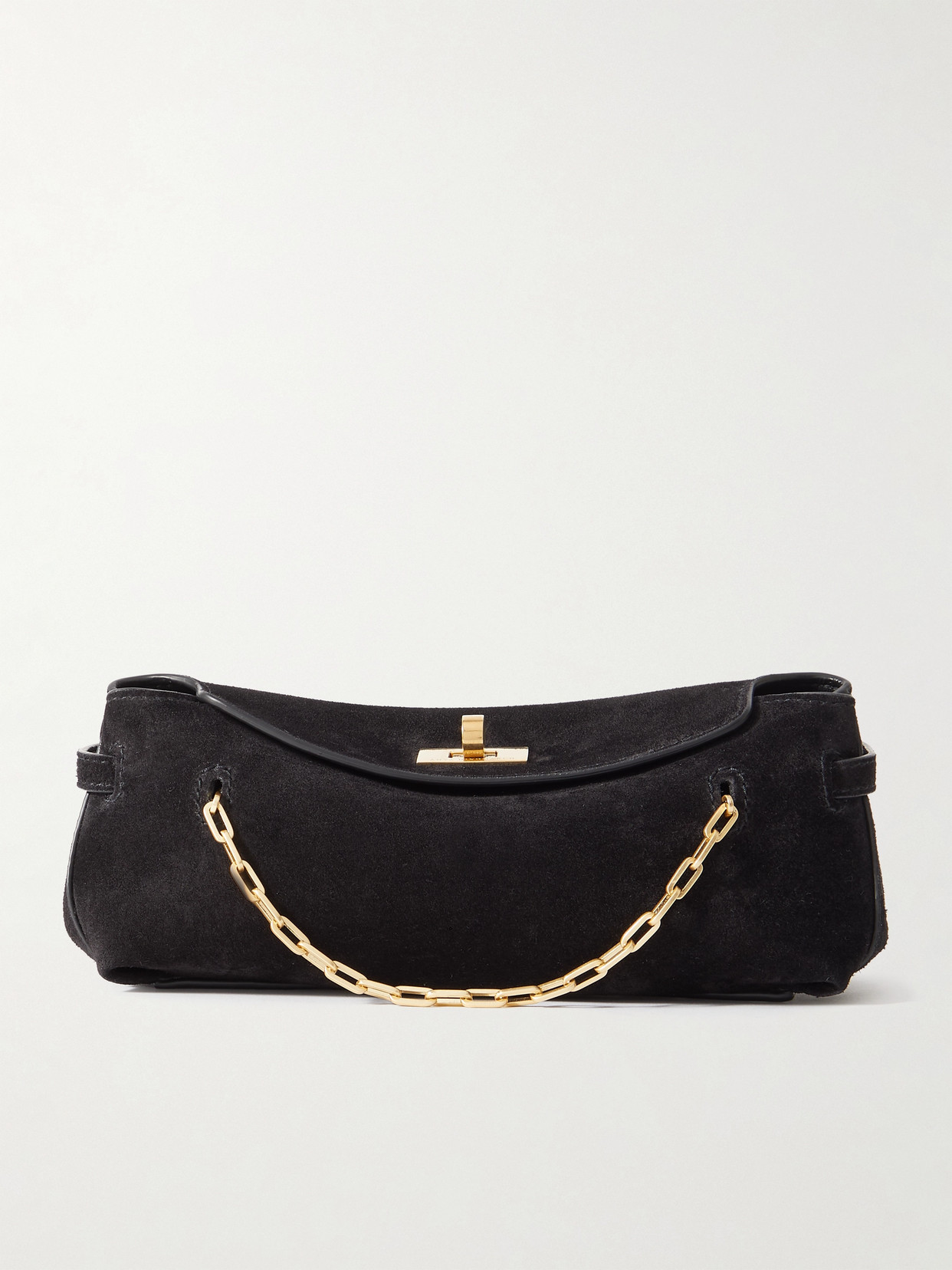 Anya Hindmarch Waverley Mini Suede Shoulder Bag In Black