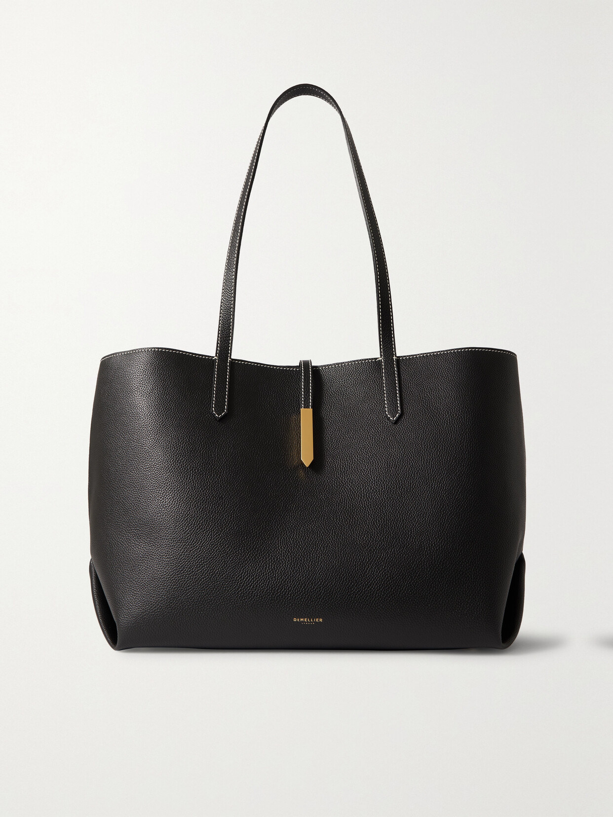 Demellier + Net Sustain Tokyo Textured-leather Tote In Black