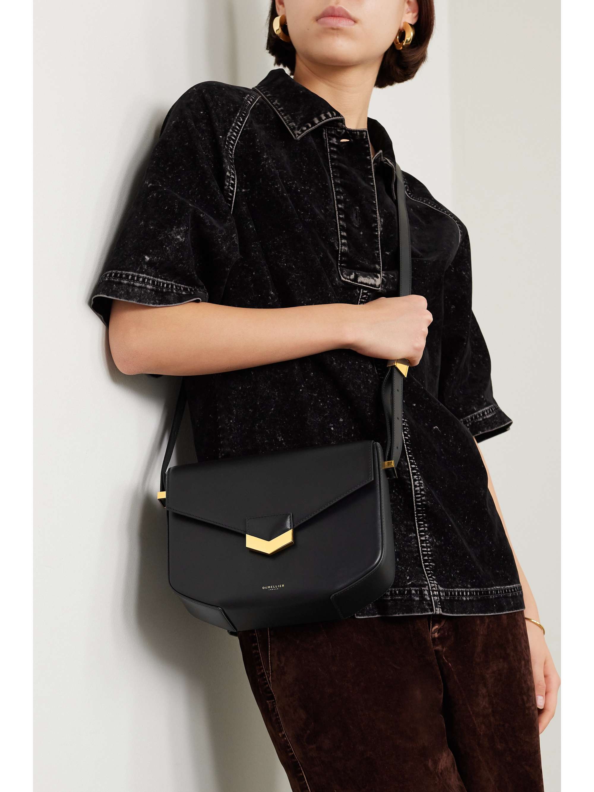 DEMELLIER + NET SUSTAIN London leather shoulder bag | NET-A-PORTER