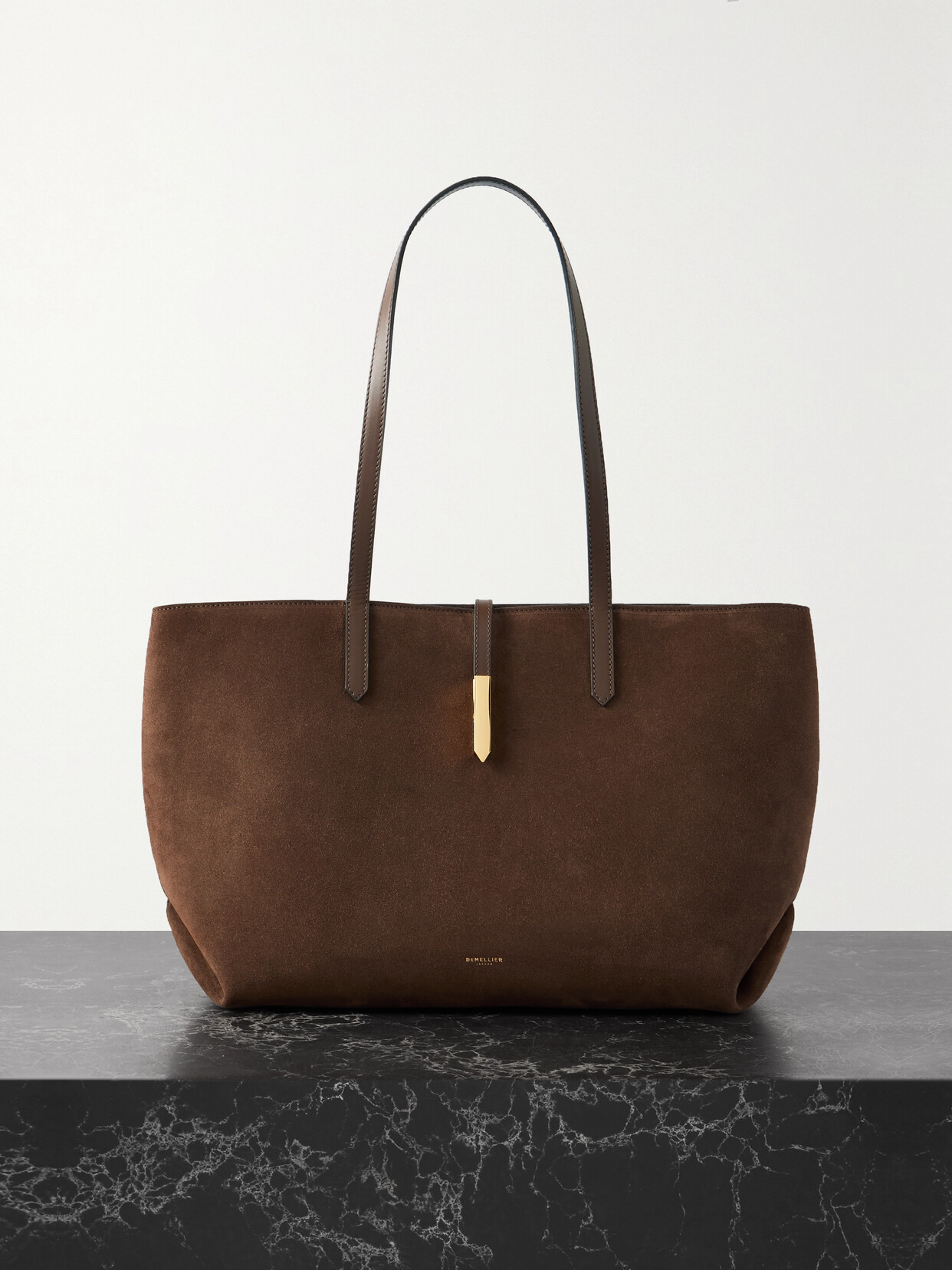 DeMellier - + Net Sustain Tokyo Leather-trimmed Suede Tote - Brown