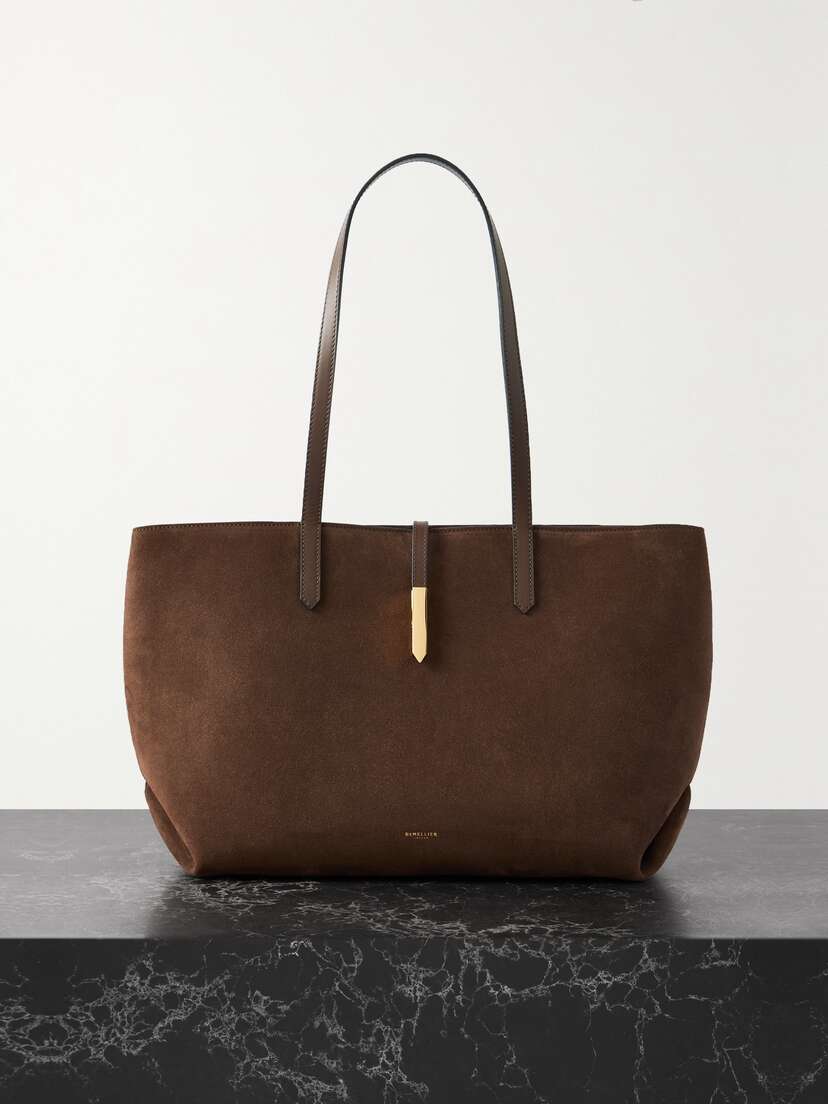 DeMellier + Net Sustain Tokyo Leather-trimmed Suede Tote