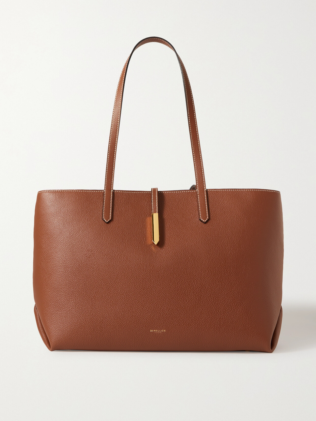 Demellier + Net Sustain Tokyo Textured-leather Tote In Brown