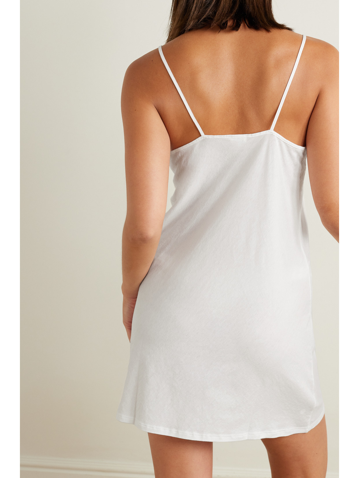 Shop Skin Organic Pima Cotton-jersey Nightdress In White